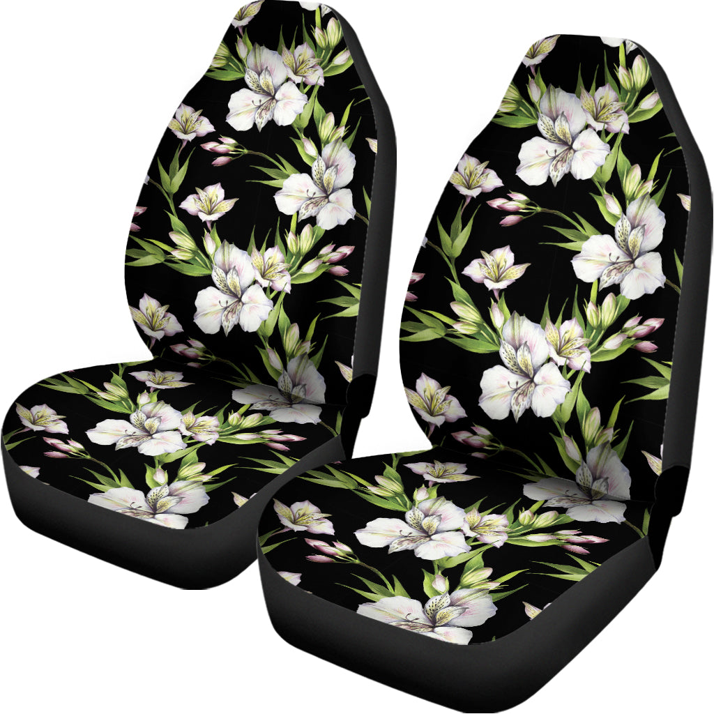 Watercolor Alstroemeria Pattern Print Universal Fit Car Seat Covers