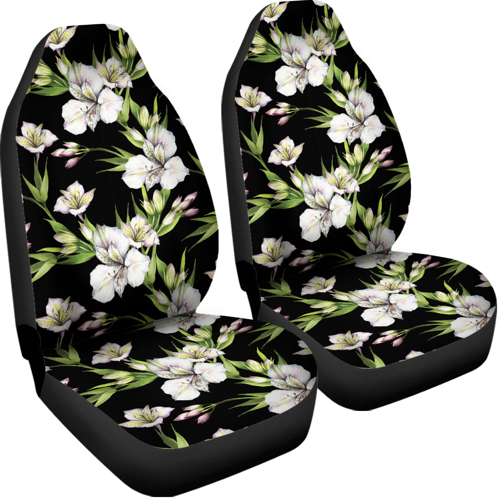 Watercolor Alstroemeria Pattern Print Universal Fit Car Seat Covers