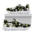 Watercolor Alstroemeria Pattern Print White Running Shoes