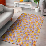 Watercolor Apricot Fruit Pattern Print Area Rug