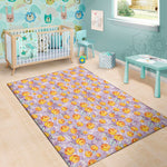 Watercolor Apricot Fruit Pattern Print Area Rug