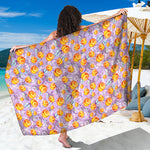 Watercolor Apricot Fruit Pattern Print Beach Sarong Wrap