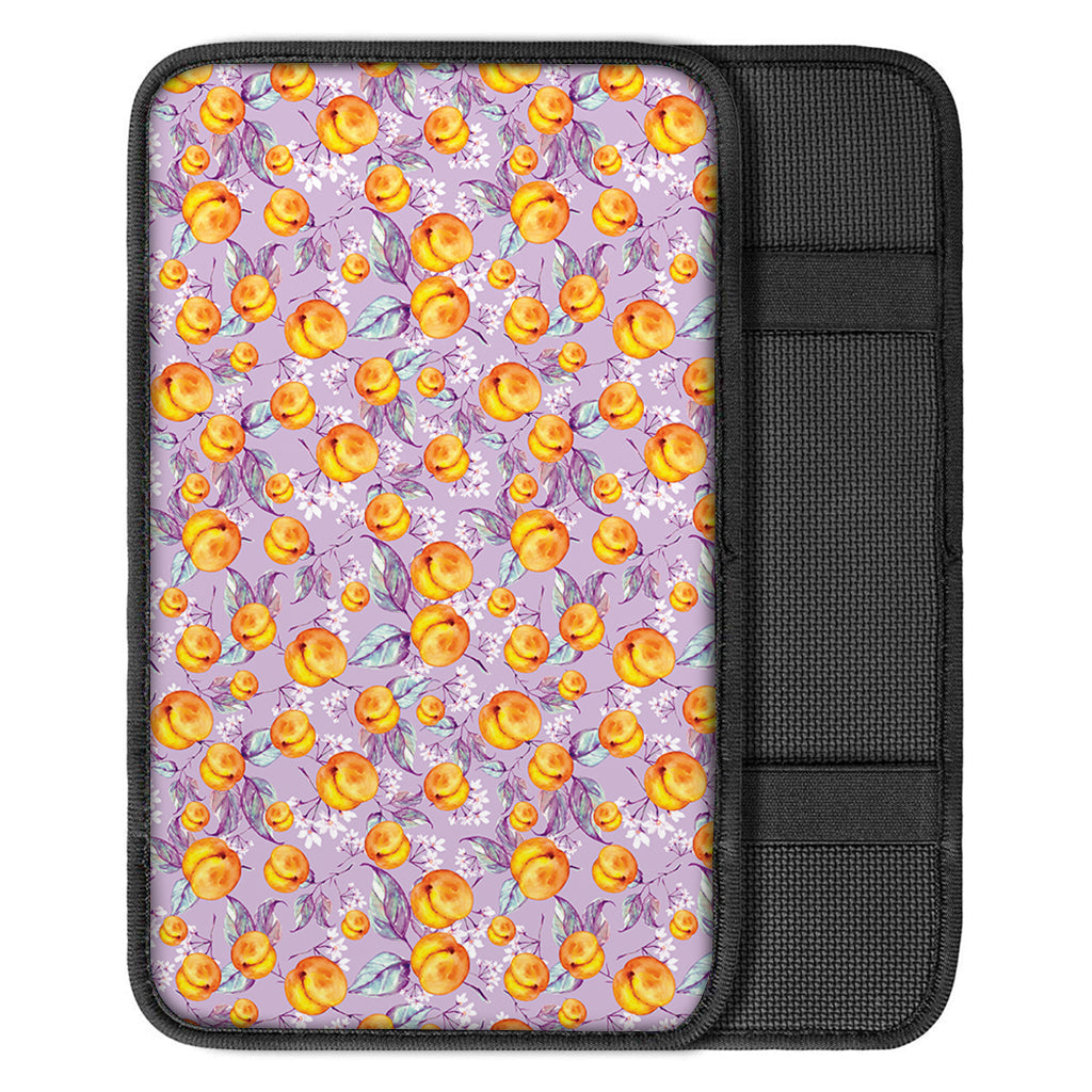 Watercolor Apricot Fruit Pattern Print Car Center Console Cover