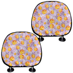 Watercolor Apricot Fruit Pattern Print Car Headrest Covers