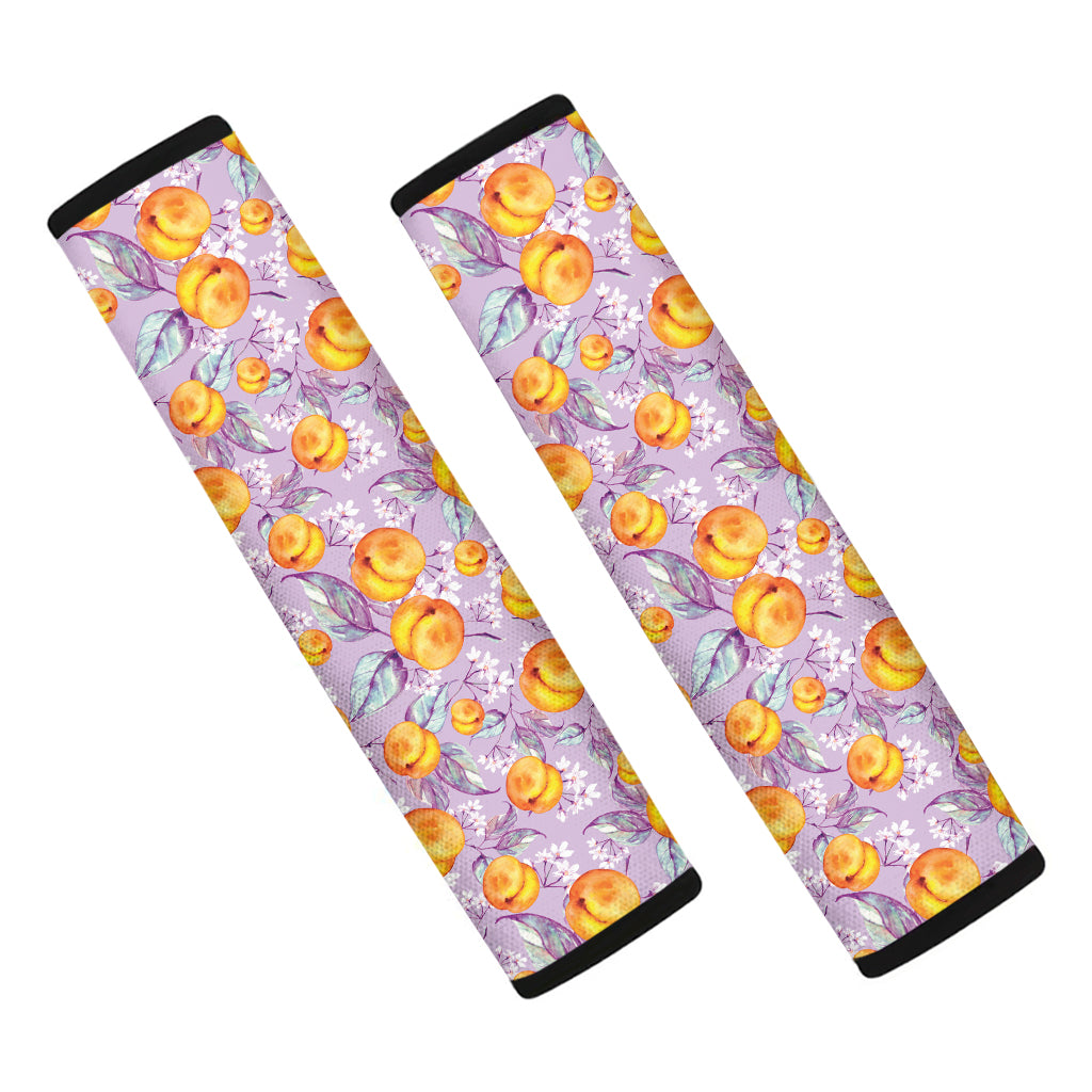 Watercolor Apricot Fruit Pattern Print Car Seat Belt Covers