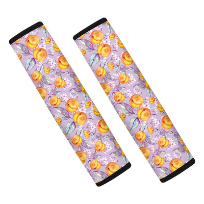 Watercolor Apricot Fruit Pattern Print Car Seat Belt Covers