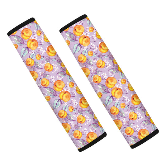 Watercolor Apricot Fruit Pattern Print Car Seat Belt Covers