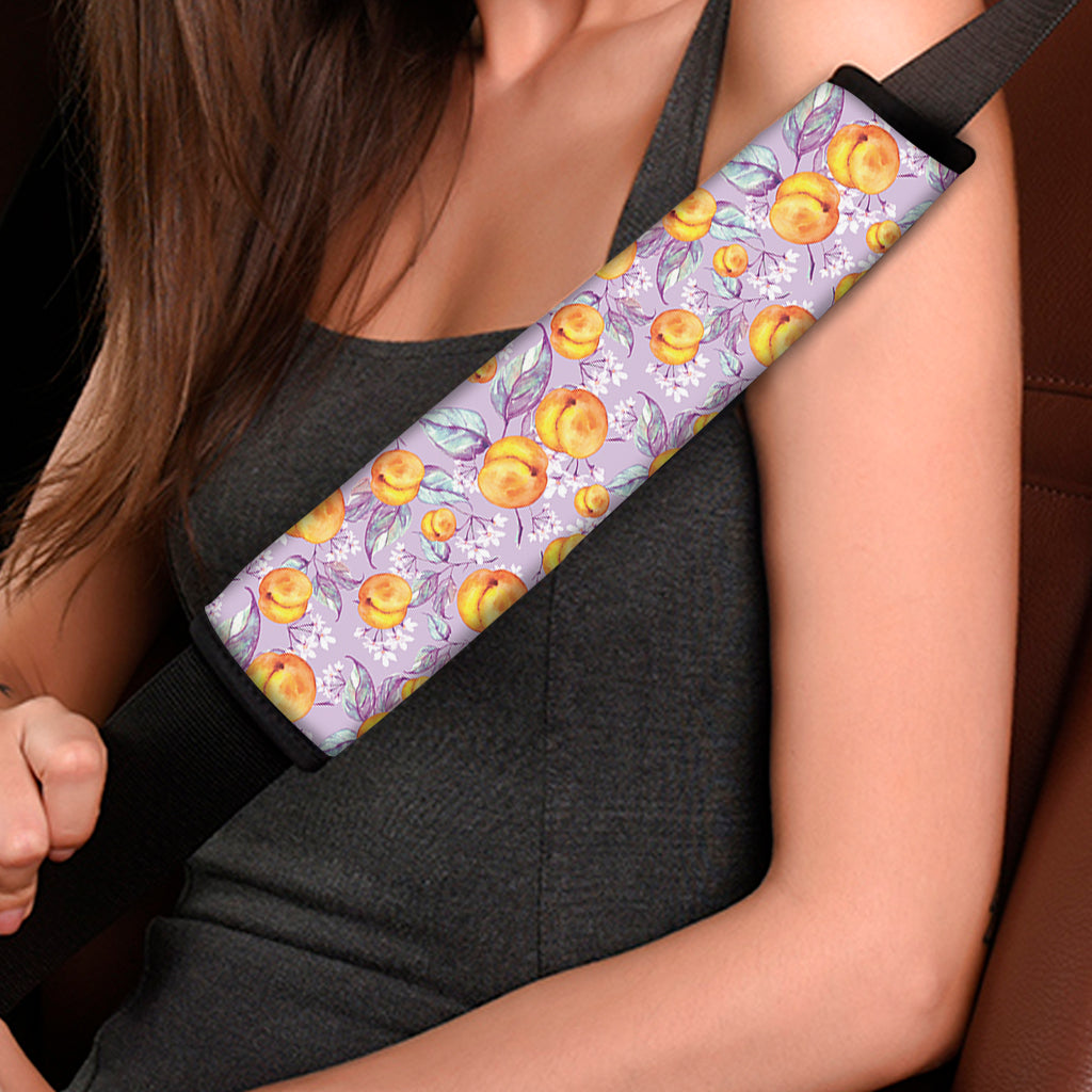 Watercolor Apricot Fruit Pattern Print Car Seat Belt Covers