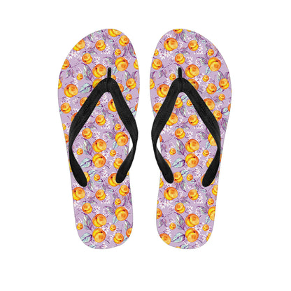 Watercolor Apricot Fruit Pattern Print Flip Flops
