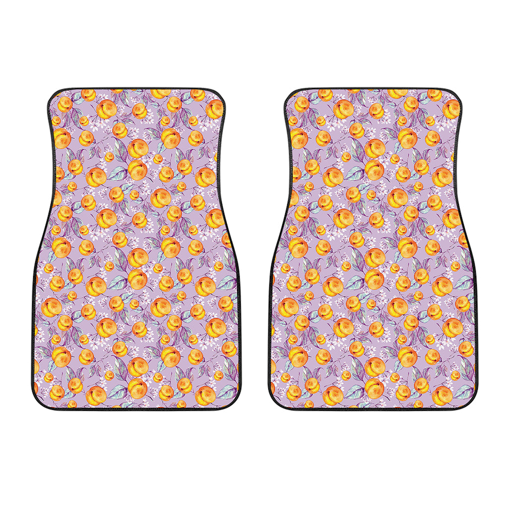 Watercolor Apricot Fruit Pattern Print Front Car Floor Mats