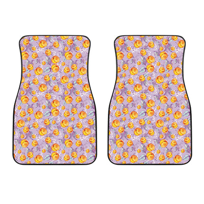 Watercolor Apricot Fruit Pattern Print Front Car Floor Mats