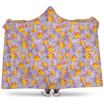 Watercolor Apricot Fruit Pattern Print Hooded Blanket