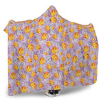 Watercolor Apricot Fruit Pattern Print Hooded Blanket
