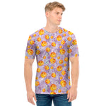 Watercolor Apricot Fruit Pattern Print Men's T-Shirt