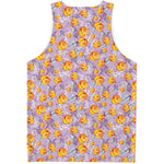 Watercolor Apricot Fruit Pattern Print Men's Tank Top