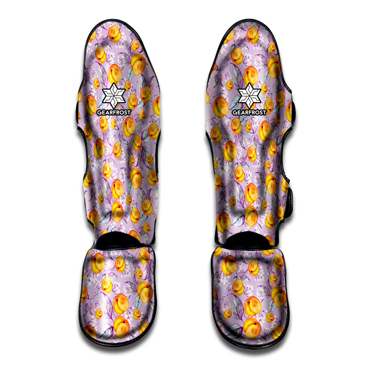 Watercolor Apricot Fruit Pattern Print Muay Thai Shin Guard