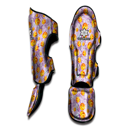 Watercolor Apricot Fruit Pattern Print Muay Thai Shin Guard
