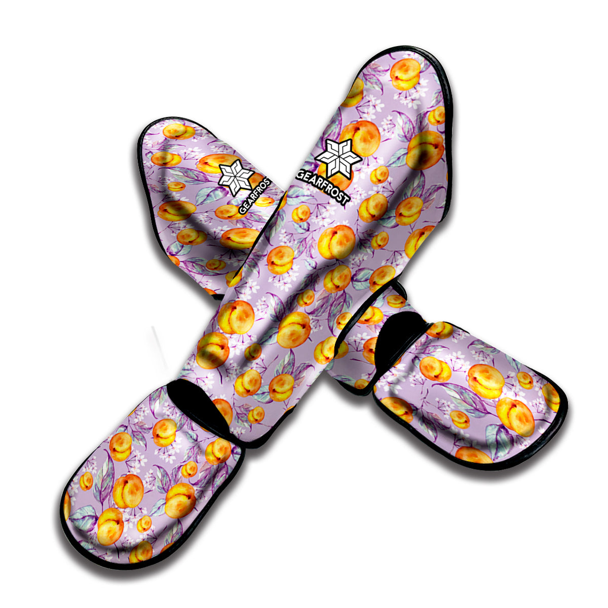 Watercolor Apricot Fruit Pattern Print Muay Thai Shin Guard