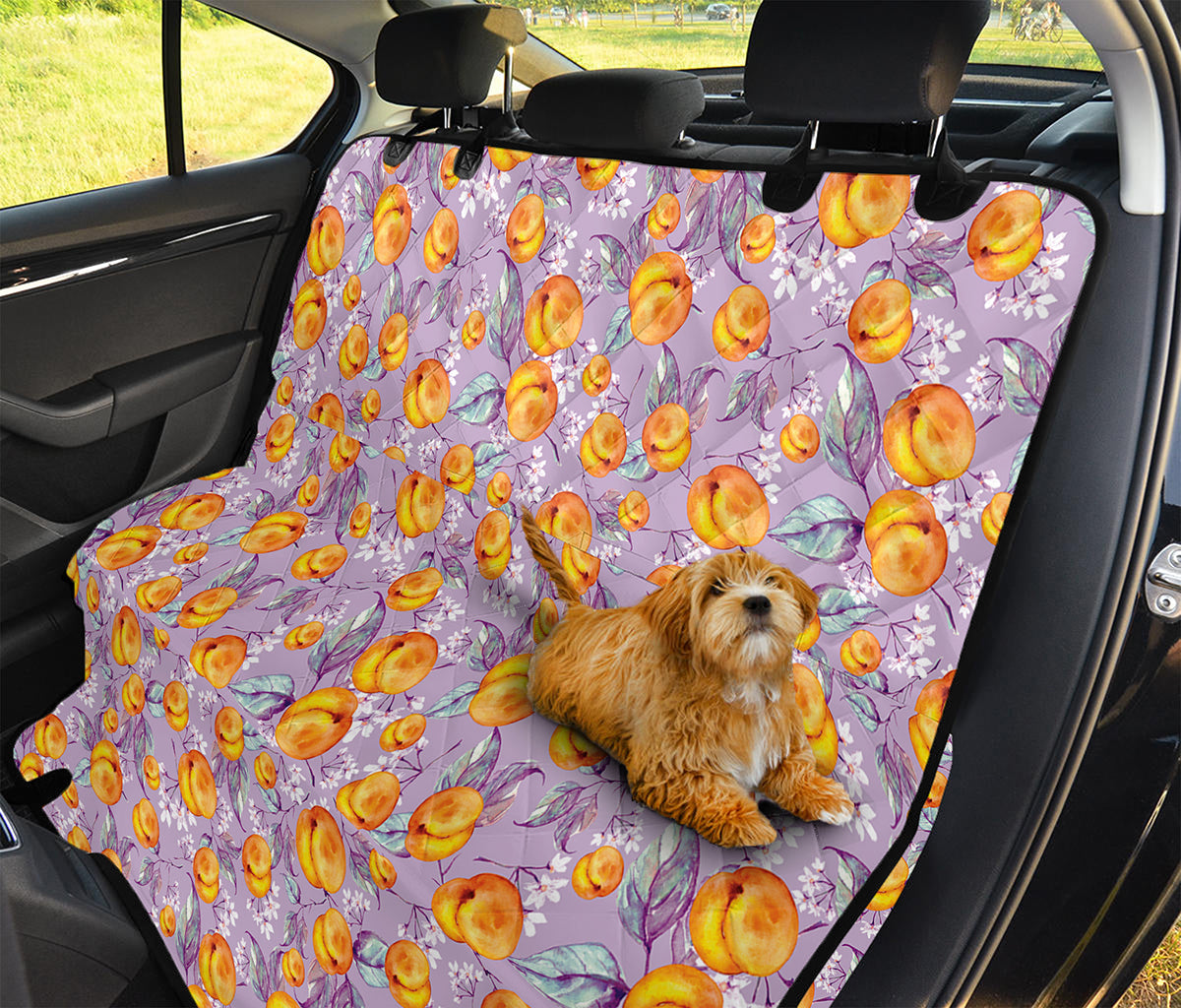 Watercolor Apricot Fruit Pattern Print Pet Car Back Seat Cover