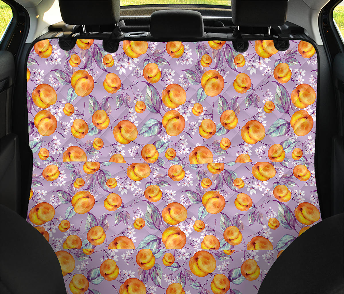 Watercolor Apricot Fruit Pattern Print Pet Car Back Seat Cover