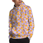 Watercolor Apricot Fruit Pattern Print Pullover Hoodie