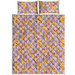 Watercolor Apricot Fruit Pattern Print Quilt Bed Set