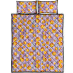 Watercolor Apricot Fruit Pattern Print Quilt Bed Set