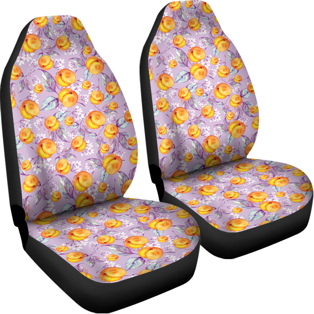 Watercolor Apricot Fruit Pattern Print Universal Fit Car Seat Covers