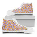 Watercolor Apricot Fruit Pattern Print White High Top Sneakers