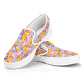 Watercolor Apricot Fruit Pattern Print White Slip On Sneakers