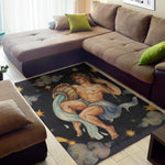 Watercolor Aquarius Zodiac Sign Print Area Rug