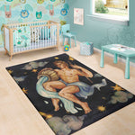 Watercolor Aquarius Zodiac Sign Print Area Rug