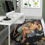 Watercolor Aquarius Zodiac Sign Print Area Rug