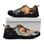 Watercolor Aquarius Zodiac Sign Print Black Sneakers