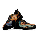 Watercolor Aquarius Zodiac Sign Print Black Sneakers
