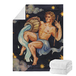 Watercolor Aquarius Zodiac Sign Print Blanket