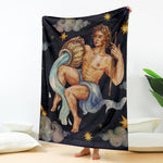 Watercolor Aquarius Zodiac Sign Print Blanket