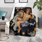 Watercolor Aquarius Zodiac Sign Print Blanket