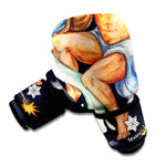 Watercolor Aquarius Zodiac Sign Print Boxing Gloves