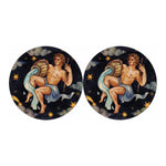 Watercolor Aquarius Zodiac Sign Print Car Coasters
