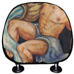 Watercolor Aquarius Zodiac Sign Print Car Headrest Covers