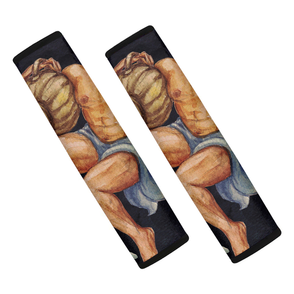 Watercolor Aquarius Zodiac Sign Print Car Seat Belt Covers