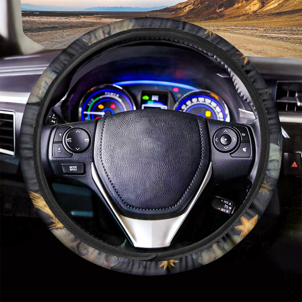 Watercolor Aquarius Zodiac Sign Print Car Steering Wheel Cover