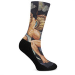 Watercolor Aquarius Zodiac Sign Print Crew Socks