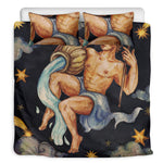 Watercolor Aquarius Zodiac Sign Print Duvet Cover Bedding Set