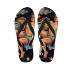 Watercolor Aquarius Zodiac Sign Print Flip Flops
