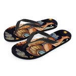 Watercolor Aquarius Zodiac Sign Print Flip Flops