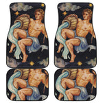 Watercolor Aquarius Zodiac Sign Print Front and Back Car Floor Mats