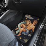 Watercolor Aquarius Zodiac Sign Print Front and Back Car Floor Mats