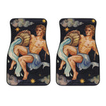Watercolor Aquarius Zodiac Sign Print Front Car Floor Mats